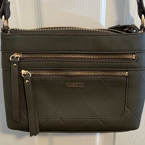 Rosetti Dark Green Quilted (faux leather) Crossbody Bag